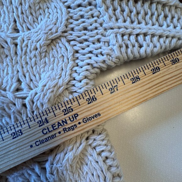 Vici Chunky Cable Knit Sweater Small Cream Cowl Neck Cropped Fisherman - Picture 4 of 8